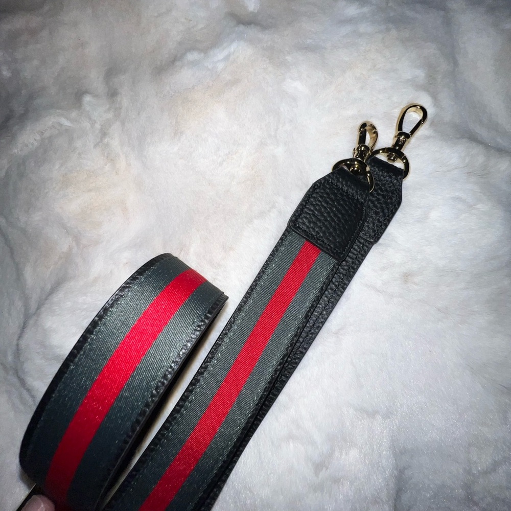 Stylish Red and Green Strap with Gold Hardware